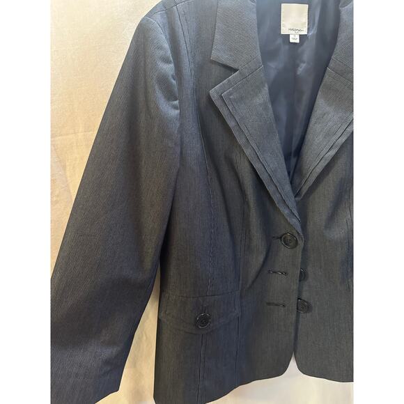 Halogen Women’s Pinstripe Blazer Jacket – Size 12 – Gray Tailored Street-Style - Picture 2 of 9